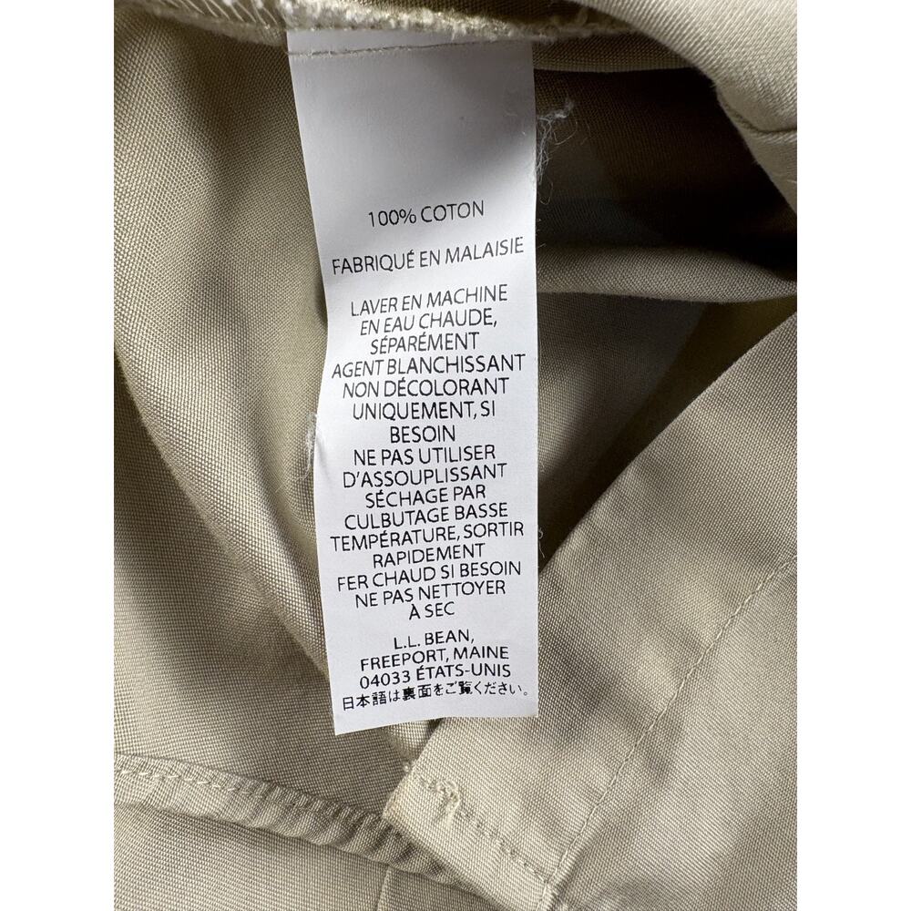 LL Bean Shirt Womens XL Khaki Button Front Epaulet Utility Safari Field VTG - Picture 6 of 8